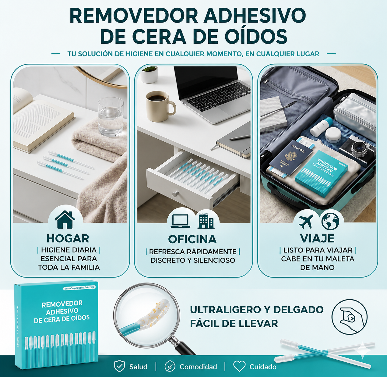Removedor Adhesivo de Cera de Oídos