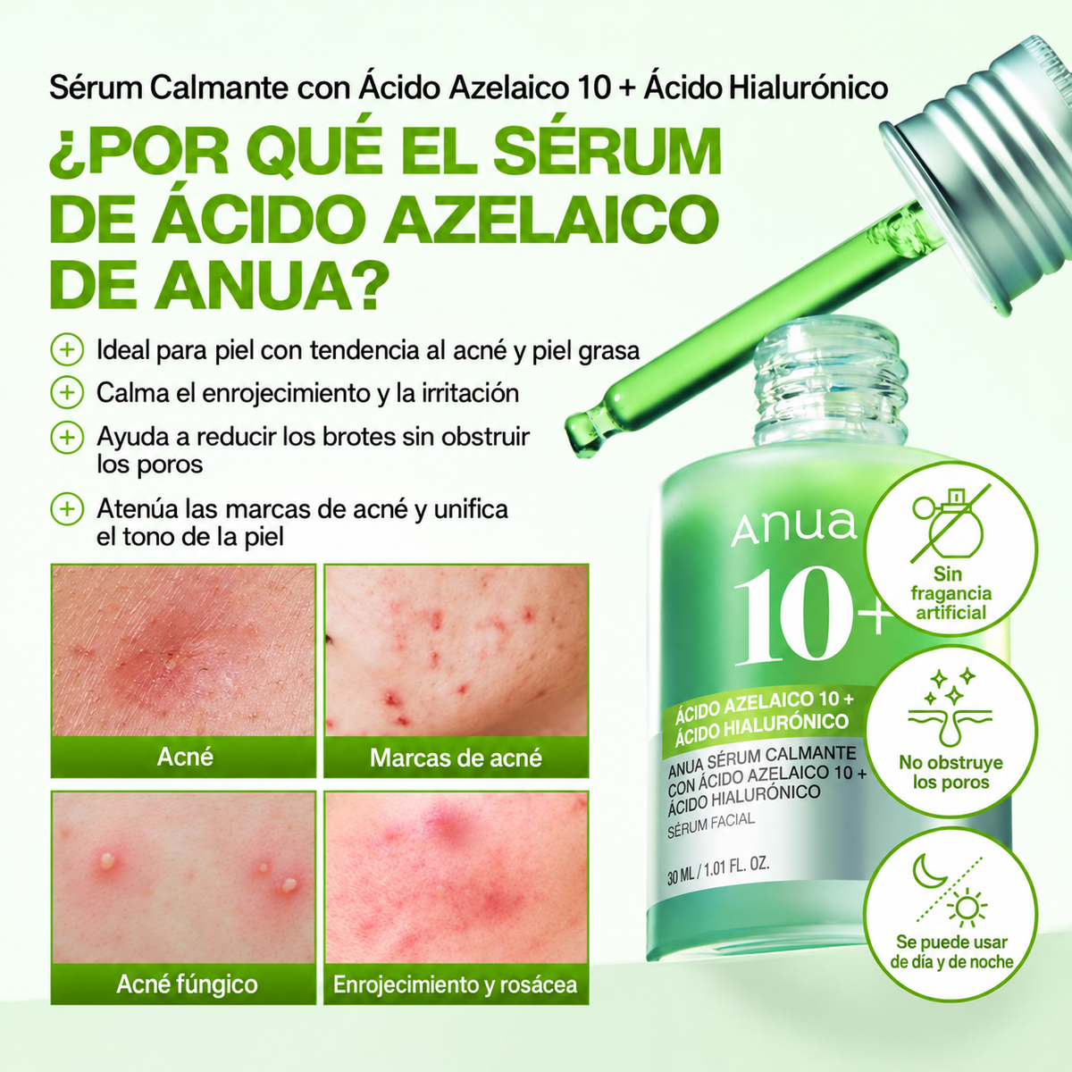 Sérum Antirrojeces con Ácido Azelaico 10%